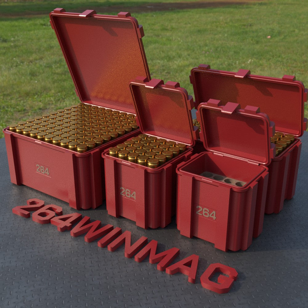 Filamelt Munitionsbox / .264 Winchester Magnum / ‘Klappdeckel’ / Patronenbox, Ammo Box - 3D-Druck aus dem Westerwald