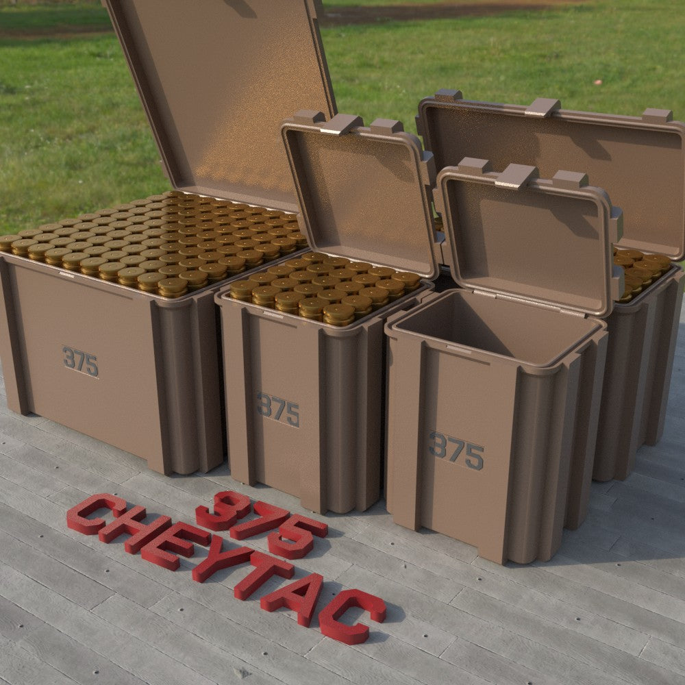 Filamelt Munitionsbox / .375 CheyTac / ‘Klappdeckel’ / Patronenbox, Ammo Box - 3D-Druck aus dem Westerwald