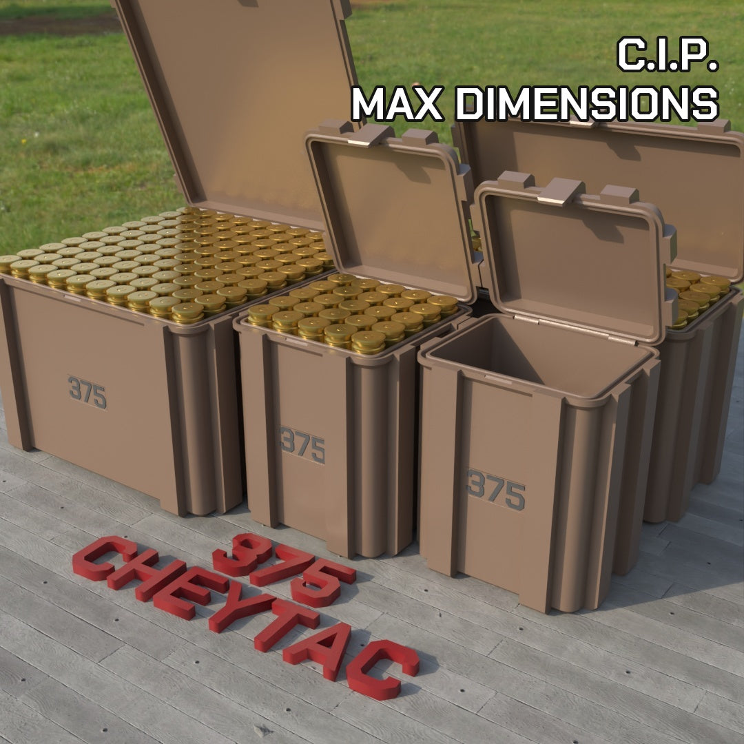 Filamelt Munitionsbox / .375 CheyTac / ‘Klappdeckel’ / Patronenbox, Ammo Box