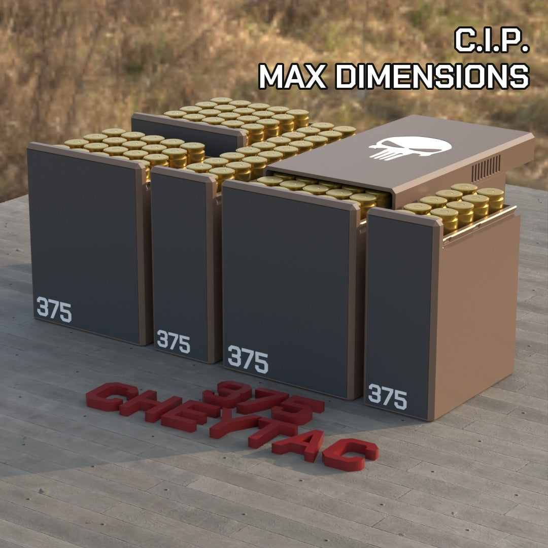 Filamelt Munitionsbox / .375 CheyTac / ‘Schiebedeckel’ / Patronenbox, Ammo Box
