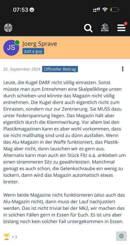 3x Moosgummistreifen zum Entstören der AEA Magazine - 3D-Druck aus dem Westerwald