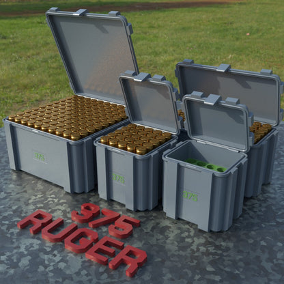 Filamelt Munitionsbox / .375 Ruger / ‘Klappdeckel’  / Patronenbox, Ammo Box - 3D-Druck aus dem Westerwald