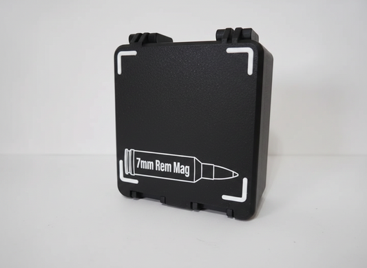 Filamelt Munitionsbox / 7mm Remington Magnum / 'Klappdeckel' / Patronenbox, Ammo Box - 3D-Druck aus dem Westerwald