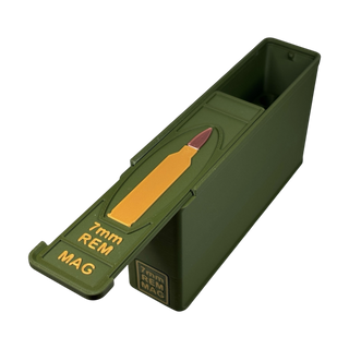 Munitionsbox „Modell Coconut“ für 7mm Remington Magnum mit Schiebedeckel – Patronenbox, Ammo Box