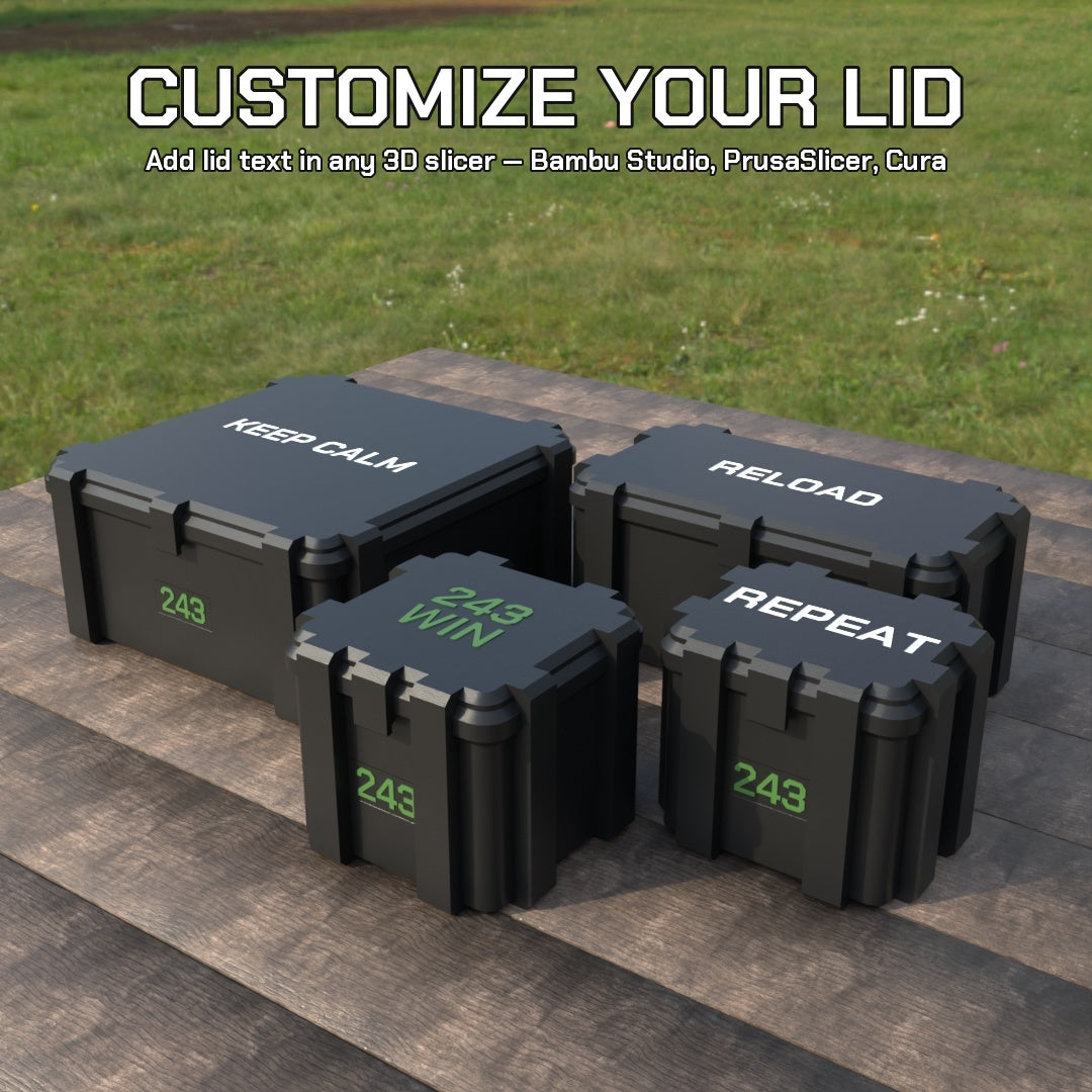 Filamelt Munitionsbox / .243 Win / ‘Klappdeckel’  / Patronenbox, Ammo Box