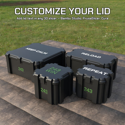 Filamelt Munitionsbox / .243 Win / ‘Klappdeckel’  / Patronenbox, Ammo Box