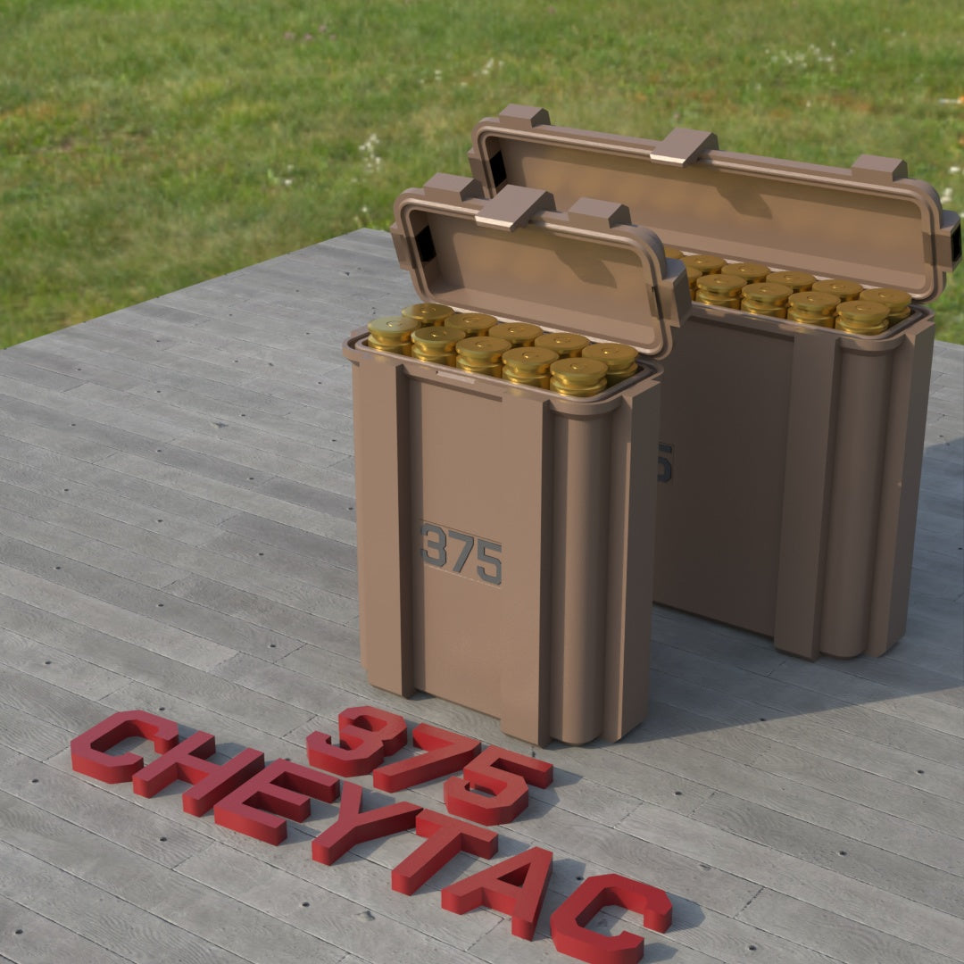 
Filamelt Munitionsbox / .375 CheyTac / ‘Klappdeckel’  / Patronenbox, Ammo Box