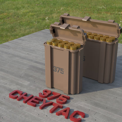 Filamelt Munitionsbox / .375 CheyTac / ‘Klappdeckel’  / Patronenbox, Ammo Box