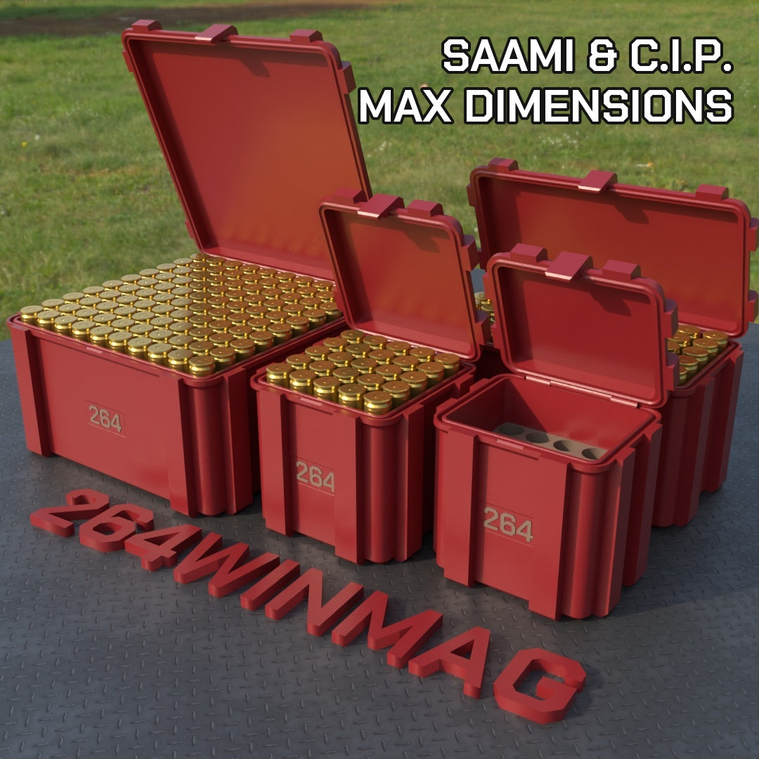 Filamelt Munitionsbox / .264 Winchester Magnum / ‘Klappdeckel’  / Patronenbox, Ammo Box