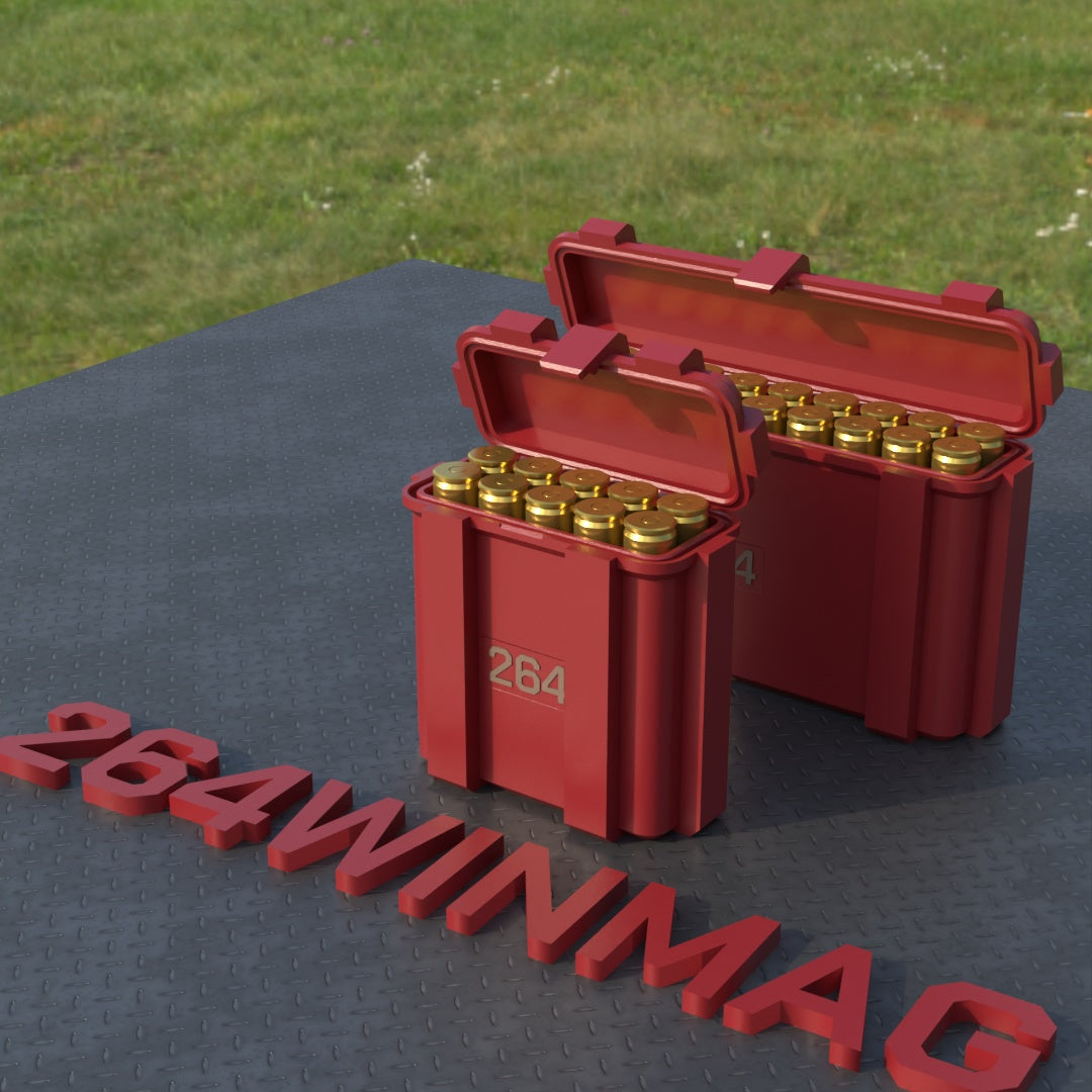 
Filamelt Munitionsbox / .264 Winchester Magnum / ‘Klappdeckel’  / Patronenbox, Ammo Box
