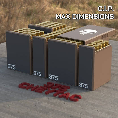 Filamelt Munitionsbox / .375 CheyTac / ‘Schiebedeckel’  / Patronenbox, Ammo Box