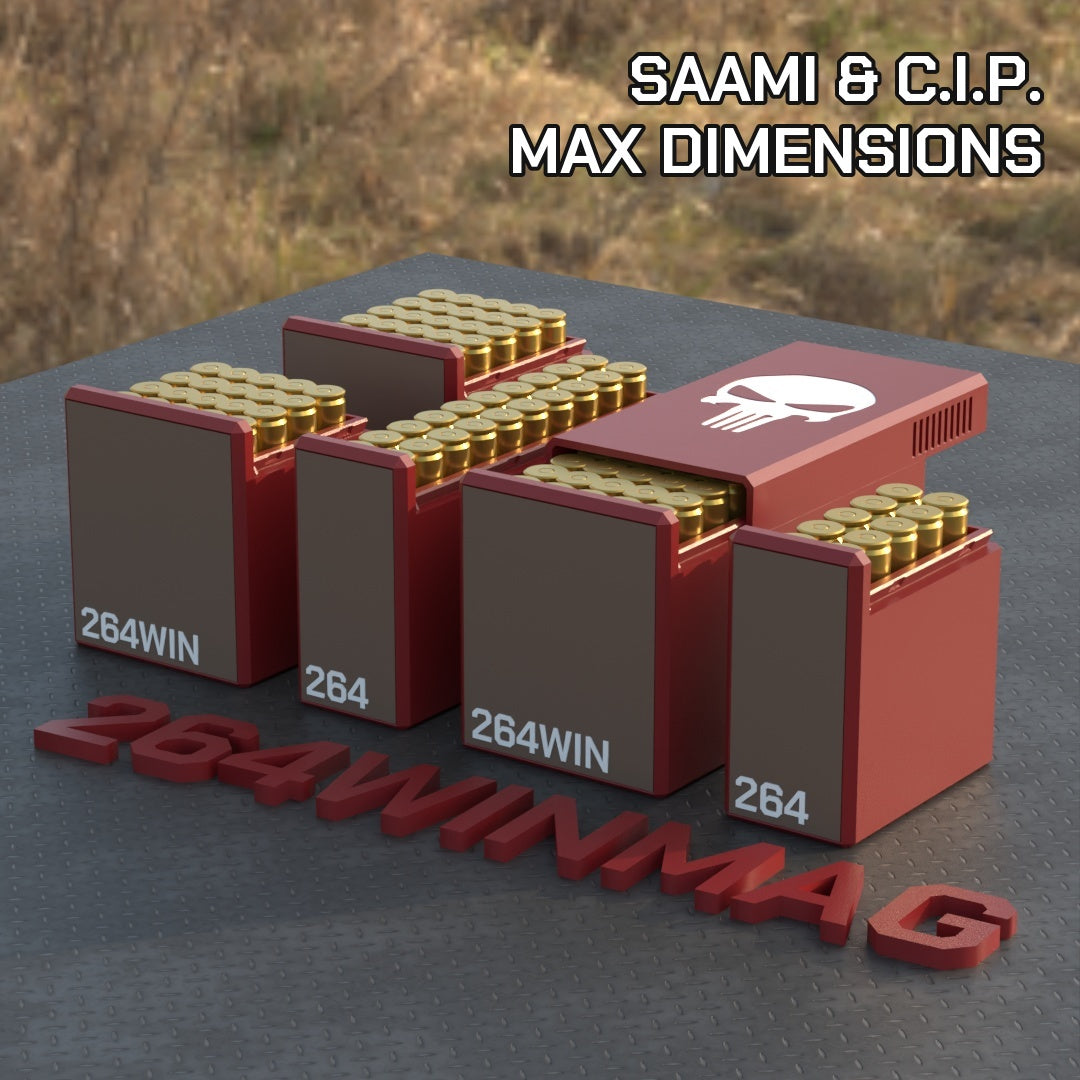 Filamelt Munitionsbox / .264 Winchester Magnum / ‘Schiebedeckel’  / Patronenbox, Ammo Box