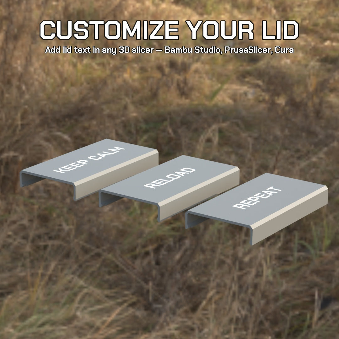 
Filamelt Munitionsbox / .264 Winchester Magnum / ‘Schiebedeckel’  / Patronenbox, Ammo Box